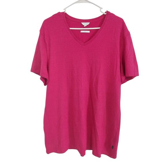 Calvin Klein Mens Size XXL Pink V-Neck Slim Fit Short Sleeve Tshirt - Picture 1 of 4